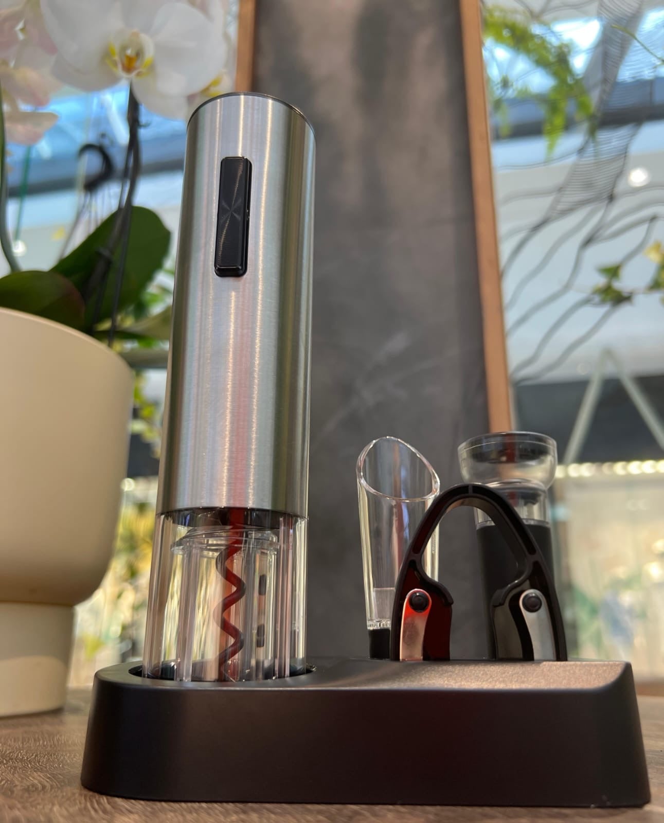Mirevo Rechargable Electric Wine Opener, Pourer/FoilCutter/Stopper